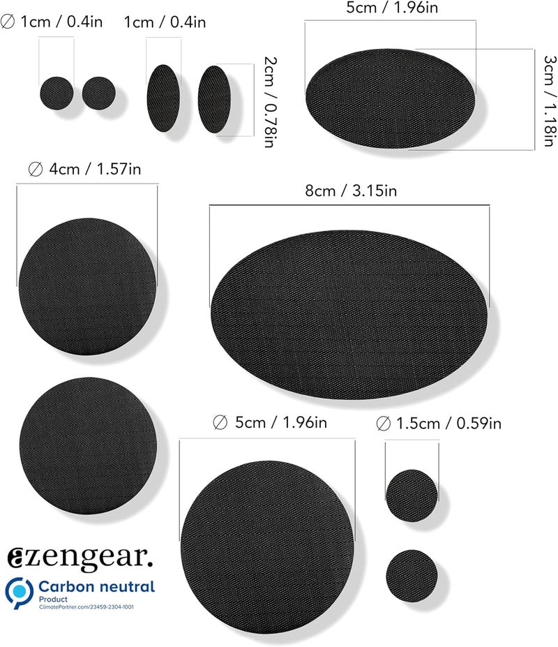 aZengear Repair Patches - Waterproof, Self-Adhesive, Tear-Cold-Heat-Resistant Polyester Fabric to Fix Down Jacket, Puffer, Snowsuit, Shoe, Tent, PVC, Clothing, Upholstery (Black) - Image 2